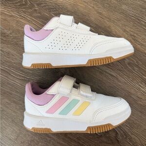Adidas White and Purple Sneakers with Velcro Straps